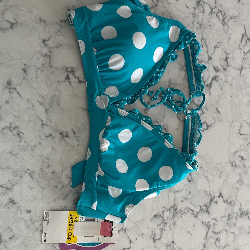 Coco Rave Teal and White Polka Dot Bikini